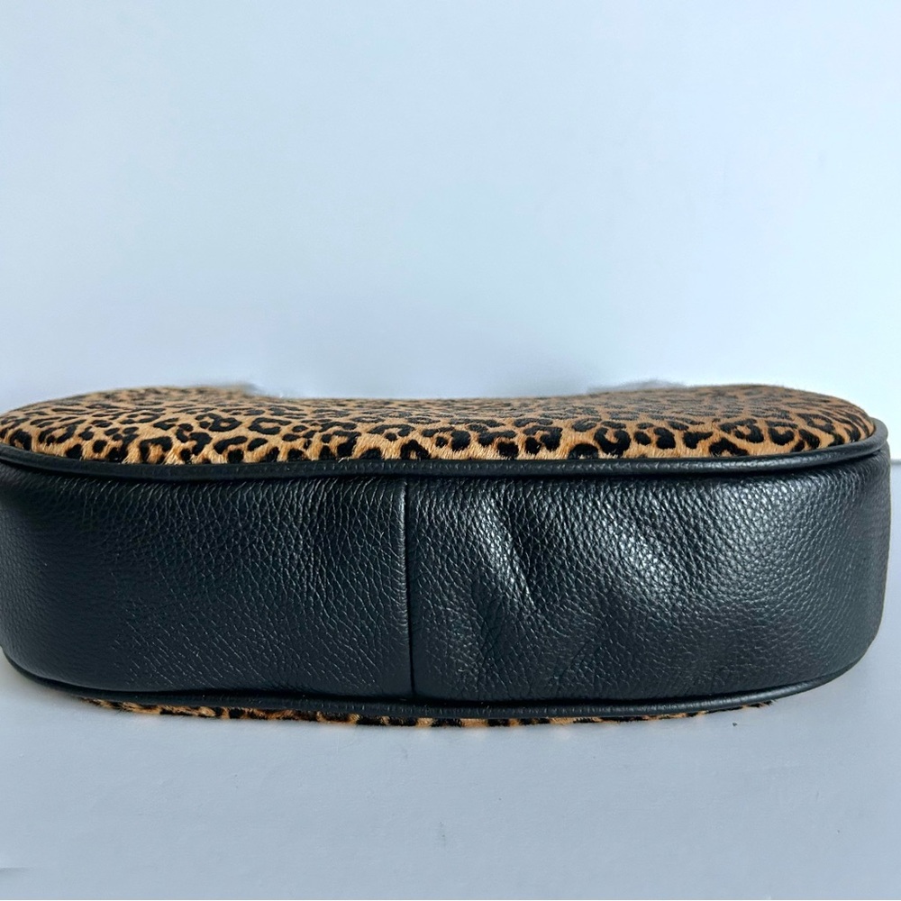 🍂NWT Talbots Leopard Calf Hair Crescent Shoulder Bag - Picture 7 of 13